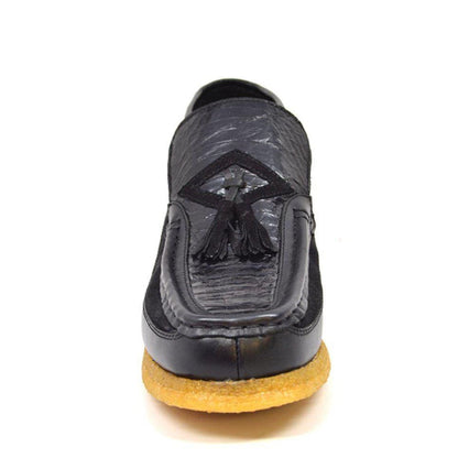 British Walkers Classic Men's Black Snake Leather Custom Slip On Shoes by British Walkers – Don't Panic Shoes