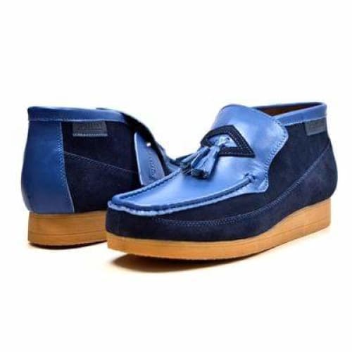 British Walkers Classic Men's Blue Leather And Suede Slip On Shoes by British Walkers – Don't Panic Shoes