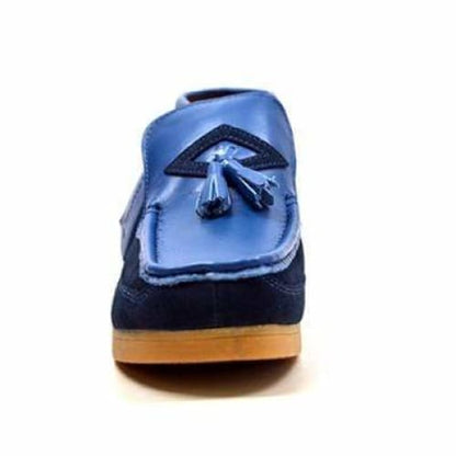 British Walkers Classic Men's Blue Leather And Suede Slip On Shoes by British Walkers – Don't Panic Shoes