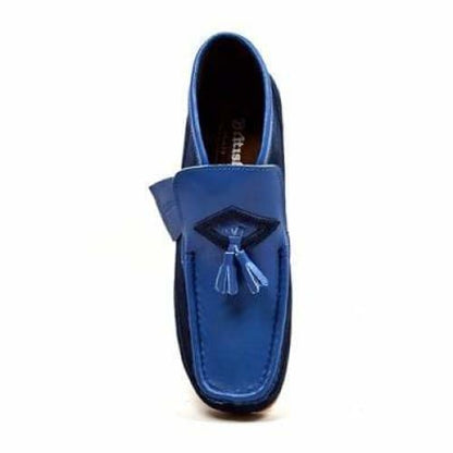 British Walkers Classic Men's Blue Leather And Suede Slip On Shoes by British Walkers – Don't Panic Shoes