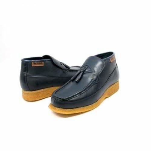 British Walkers Classic Men's Navy Blue Leather Slip On Ankle Boots
