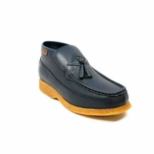 British Walkers Classic Men's Navy Blue Leather Slip On Ankle Boots