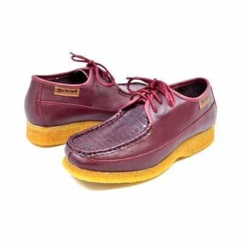 British Walkers Crown 2 Men's Burgundy Premium Snake Leather Crepe Sole Shoes by British Walkers – Don't Panic Shoes