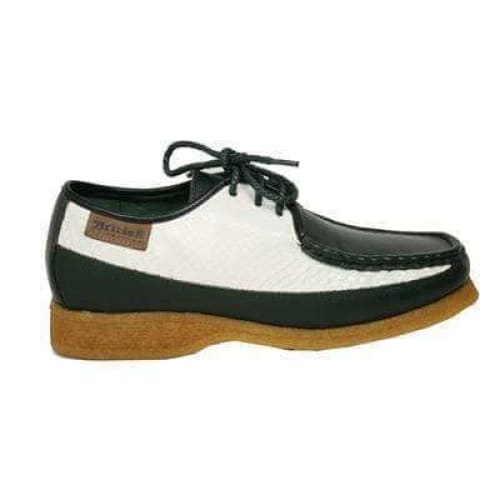 British Walkers Crown 2 Men's Dark Green And White Snake Skin Shoes by British Walkers – Don't Panic Shoes