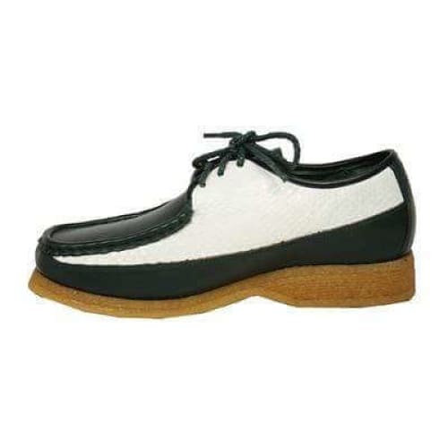 British Walkers Crown 2 Men's Dark Green And White Snake Skin Shoes by British Walkers – Don't Panic Shoes