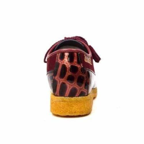 British Walkers Crown Croc Men's Burgundy Crocodile Leather And Suede Crepe Sole Limited Edition Style Shoes by British Walkers – Don't Panic Shoes