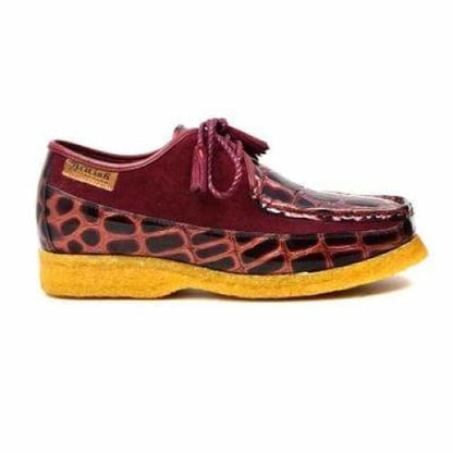British Walkers Crown Croc Men's Burgundy Crocodile Leather And Suede Crepe Sole Limited Edition Style Shoes by British Walkers – Don't Panic Shoes