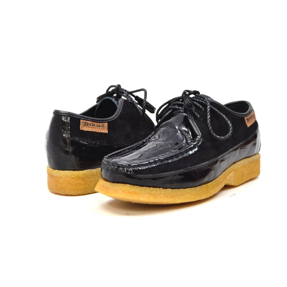 British Walkers Crown Croc Men's Crocodile Leather And Suede Crepe Soled Lace Up Shoes Shoes by British Walkers – Don't Panic Shoes