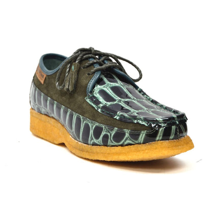 British Walkers Crown Croc Men's Crocodile Leather And Suede Crepe Soled Lace Up Shoes Shoes by British Walkers – Don't Panic Shoes