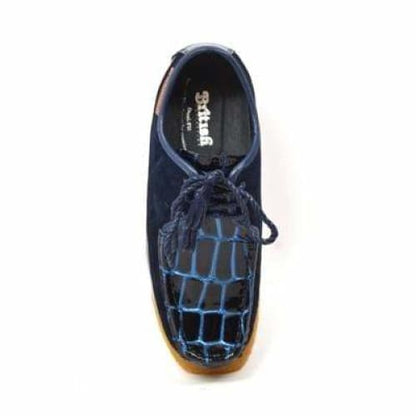 British Walkers Crown Croc Men's Navy Blue Crocodile Leather And Suede Limited Edition Style Shoes by British Walkers – Don't Panic Shoes