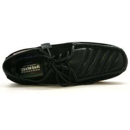 British Walkers Crown Men's Black Leather And Suede Crepe Sole Shoes by British Walkers – Don't Panic Shoes