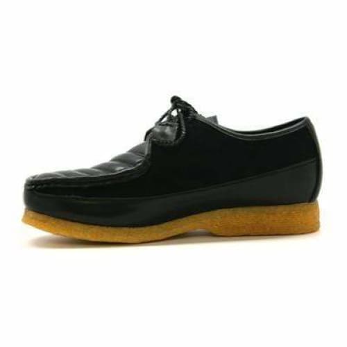 British Walkers Crown Men's Black Leather And Suede Crepe Sole Shoes by British Walkers – Don't Panic Shoes