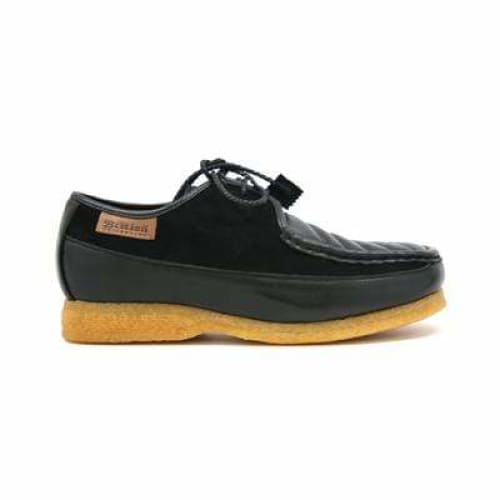 British Walkers Crown Men's Black Leather And Suede Crepe Sole Shoes by British Walkers – Don't Panic Shoes