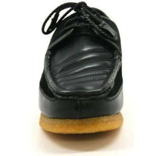 British Walkers Crown Men's Black Leather And Suede Crepe Sole Shoes by British Walkers – Don't Panic Shoes