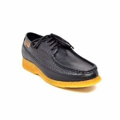 British Walkers Crown Men's Black Snake Leather Crepe Sole Oxfords Shoes by British Walkers – Don't Panic Shoes