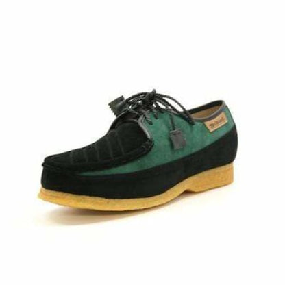 British Walkers Crown Men's Green And Black Suede Crepe Sole Shoes by British Walkers – Don't Panic Shoes