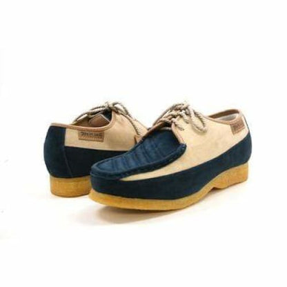 British Walkers Crown Men's Navy And Beige Suede Crepe Sole Low Top Shoes Shoes by British Walkers – Don't Panic Shoes