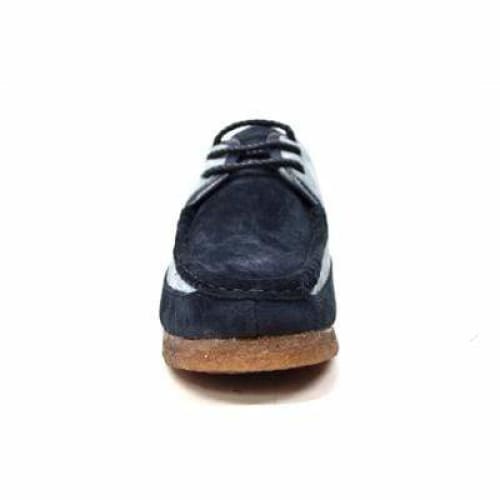 British Walkers Crown Men's Navy And Light Blue Suede Crepe Sole Low Top Shoes Shoes by British Walkers – Don't Panic Shoes