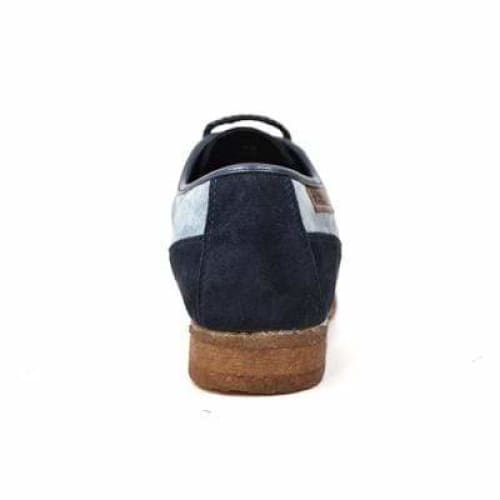 British Walkers Crown Men's Navy And Light Blue Suede Crepe Sole Low Top Shoes Shoes by British Walkers – Don't Panic Shoes