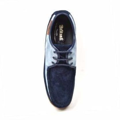 British Walkers Crown Men's Navy And Light Blue Suede Crepe Sole Low Top Shoes Shoes by British Walkers – Don't Panic Shoes