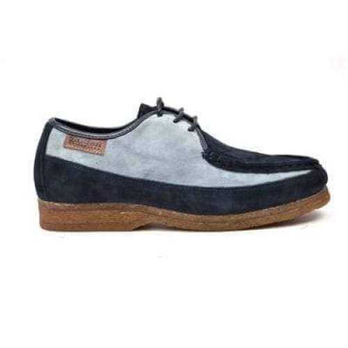 British Walkers Crown Men's Navy And Light Blue Suede Crepe Sole Low Top Shoes Shoes by British Walkers – Don't Panic Shoes