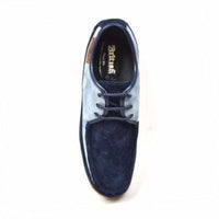 Thumbnail for British Walkers Crown Men’s Navy And Light Blue Suede Crepe
