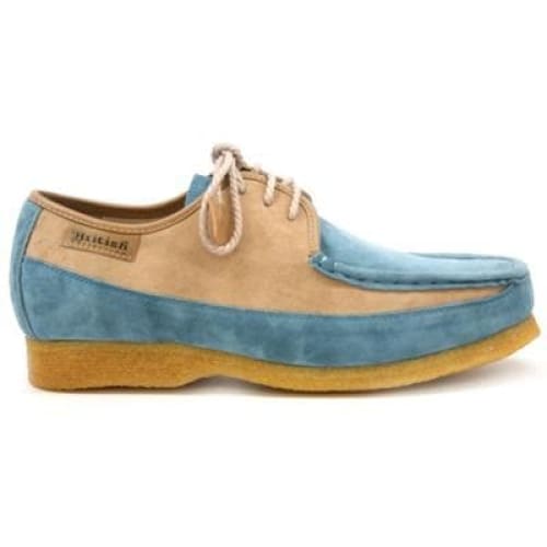 British Walkers Crown Men's Powder Blue And Beige Suede Crepe Sole Low Top Shoes Shoes by British Walkers – Don't Panic Shoes