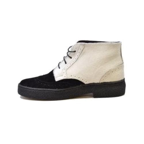 British Walkers Custom Made To Order Men's Black/White Pony And Baby Lama Skin Shoes by British Walkers – Don't Panic Shoes