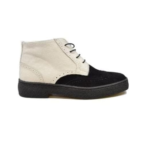 British Walkers Custom Made To Order Men's Black/White Pony And Baby Lama Skin Shoes by British Walkers – Don't Panic Shoes