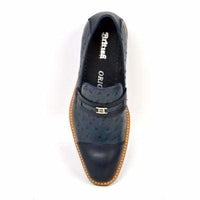 Thumbnail for British Walkers Dolche Men’s Navy Blue Leather Loafers