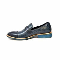 Thumbnail for British Walkers Dolche Men’s Navy Blue Leather Loafers