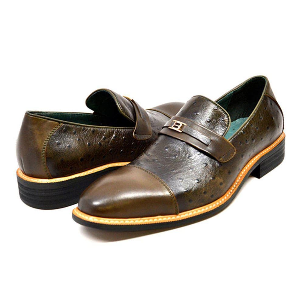 British Walkers Dolche Men’s Ostrich Leather Slip Ons