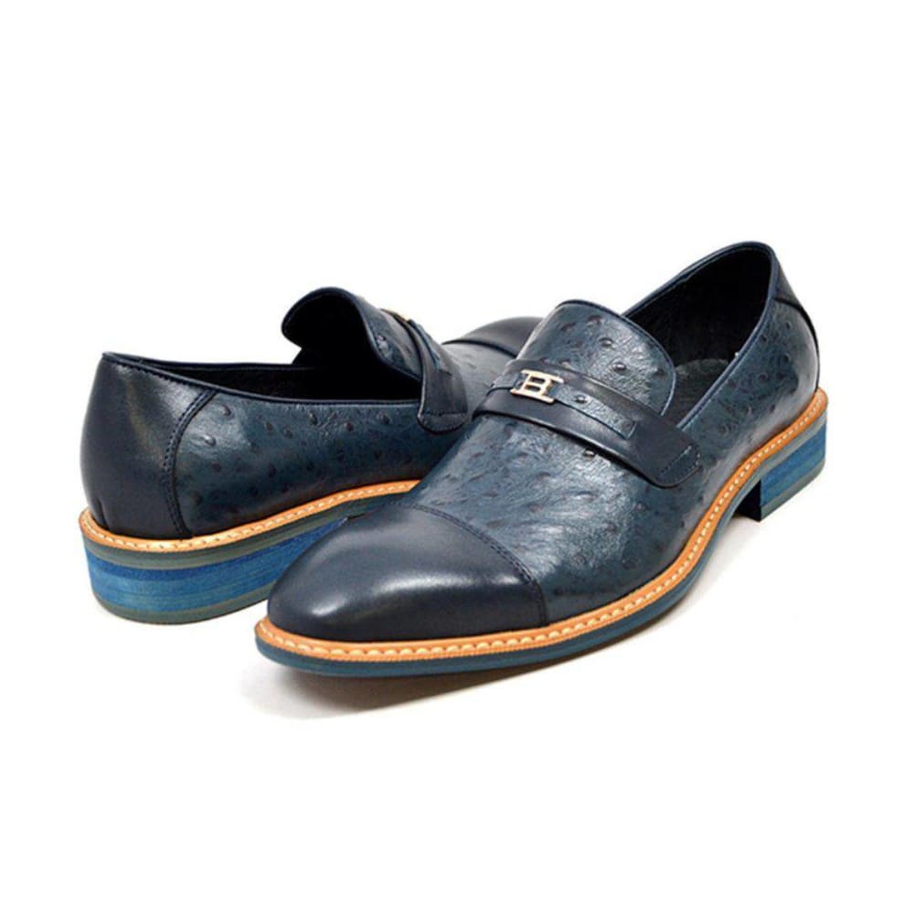 British Walkers Dolche Men's Ostrich Leather Slip Ons Shoes by British Walkers – Don't Panic Shoes