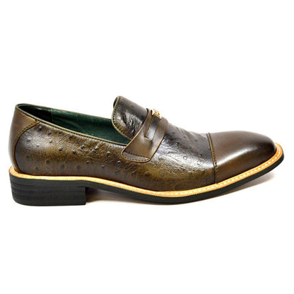British Walkers Dolche Men's Ostrich Leather Slip Ons Shoes by British Walkers – Don't Panic Shoes