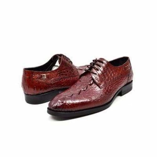 British Walkers Elegance Men’s Burgundy Croc Leather Slip