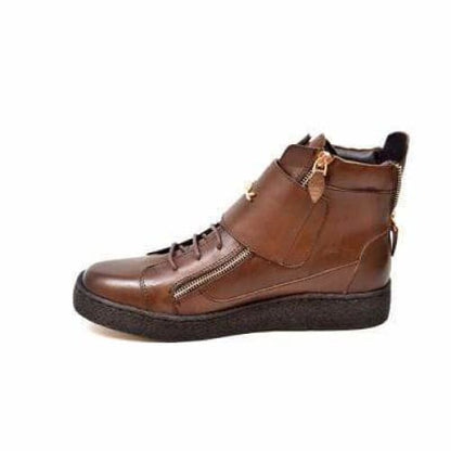 BritiSh Walkers Empire Men’s Brown Leather Crepe - Sole High - Top Boots – HAndcrafted Classic Of Rich Color and Modern British Style Shoes by British Walkers – Don't Panic Shoes