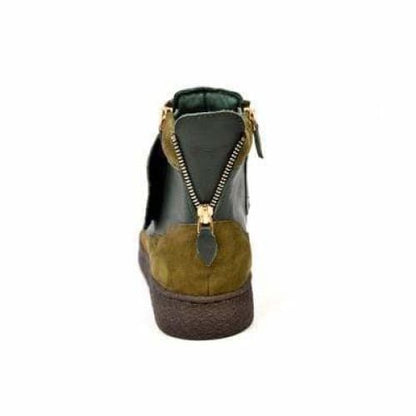 BritiSh Walkers Empire Men’s Green Leather Crepe - Sole High - Top Boots – HAndcrafted Blend Of Modern Style and Classic British Craft Shoes by British Walkers – Don't Panic Shoes