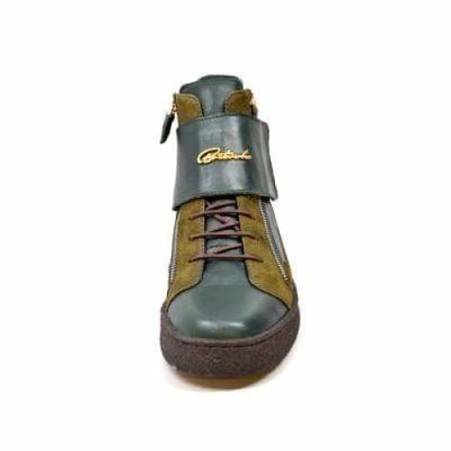 BritiSh Walkers Empire Men’s Green Leather Crepe - Sole High - Top Boots – HAndcrafted Blend Of Modern Style and Classic British Craft Shoes by British Walkers – Don't Panic Shoes