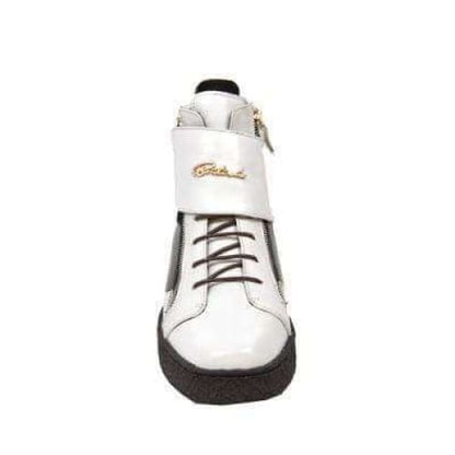 BritiSh Walkers Empire Men’s White & Black Leather Crepe - Sole High - Top Boots – Handcrafted Two - Tone Classic With Bold British Style Shoes by British Walkers – Don't Panic Shoes