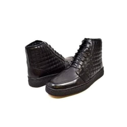 British Walkers Extreme Black Leather High Top With Crepe Sole High Tops Shoes by British Walkers – Don't Panic Shoes