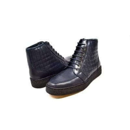 British Walkers Extreme Navy Blue Leather High Top With Crepe Sole High Tops Shoes by British Walkers – Don't Panic Shoes