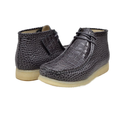 BritiSh Walkers Gators Men’s Gray Alligator Leather Chukka Boots – HAndcrafted Limited Edition Expression Of Modern Exotic Luxury and Timeless British Style Shoes by British Walkers – Don't Panic Shoes