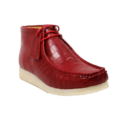 BritiSh Walkers Gators Men’s Red Alligator Leather Chukka Boots – HAndcrafted Limited Edition Statement Of Exotic Power and Modern British Luxury Shoes by British Walkers – Don't Panic Shoes