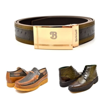 British Walkers Harlem Belt Men's Ostrich Leather (Matching Belt Only) Shoes by British Walkers – Don't Panic Shoes