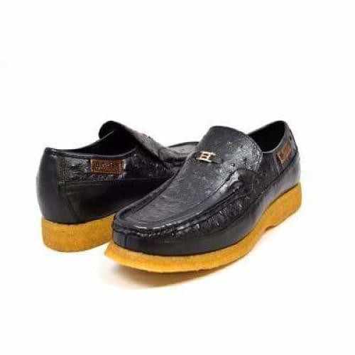 British Walkers Harlem Men's Black Leather Crepe Sole Slip On Shoes Shoes by British Walkers – Don't Panic Shoes