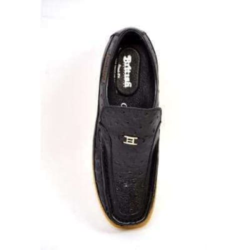 British Walkers Harlem Men's Black Leather Crepe Sole Slip On Shoes