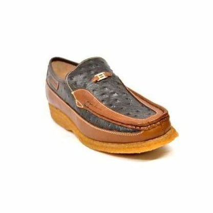 British Walkers Harlem Men's Olive And Khaki Leather Crepe Sole Slip On Shoes Shoes by British Walkers – Don't Panic Shoes