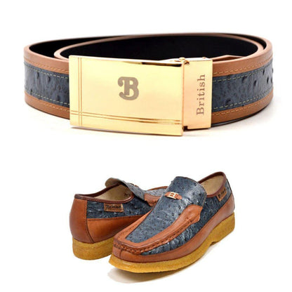 British Walkers Harlem Men's Ostrich Leather (Belt Only) Shoes by British Walkers – Don't Panic Shoes