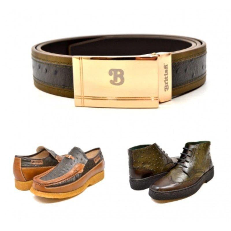 British Walkers Harlem Men's Ostrich Leather (Belt Only) Shoes by British Walkers – Don't Panic Shoes