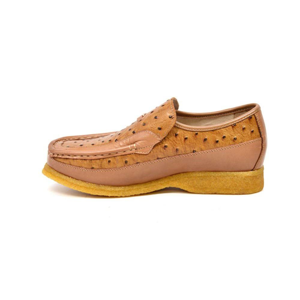 British Walkers Harlem Men’s Ostrich Leather Slip Ons